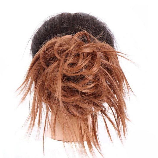 Natural Look Synthetic Messy Hair Bun Scrunchie Extension – Effortless Curly Hair Accessory 0