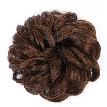 Natural Look Synthetic Messy Hair Bun Scrunchie Extension – Effortless Curly Hair Accessory 16
