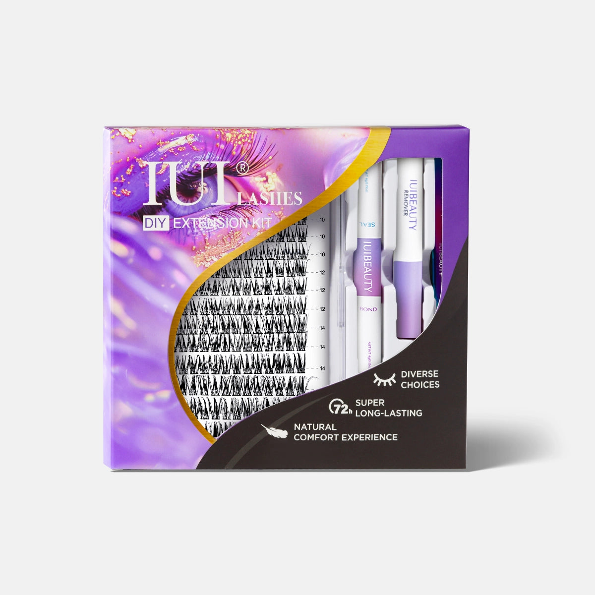 Women's False Eyelashes Kit Black PBT Lightweight Natural Look - 2