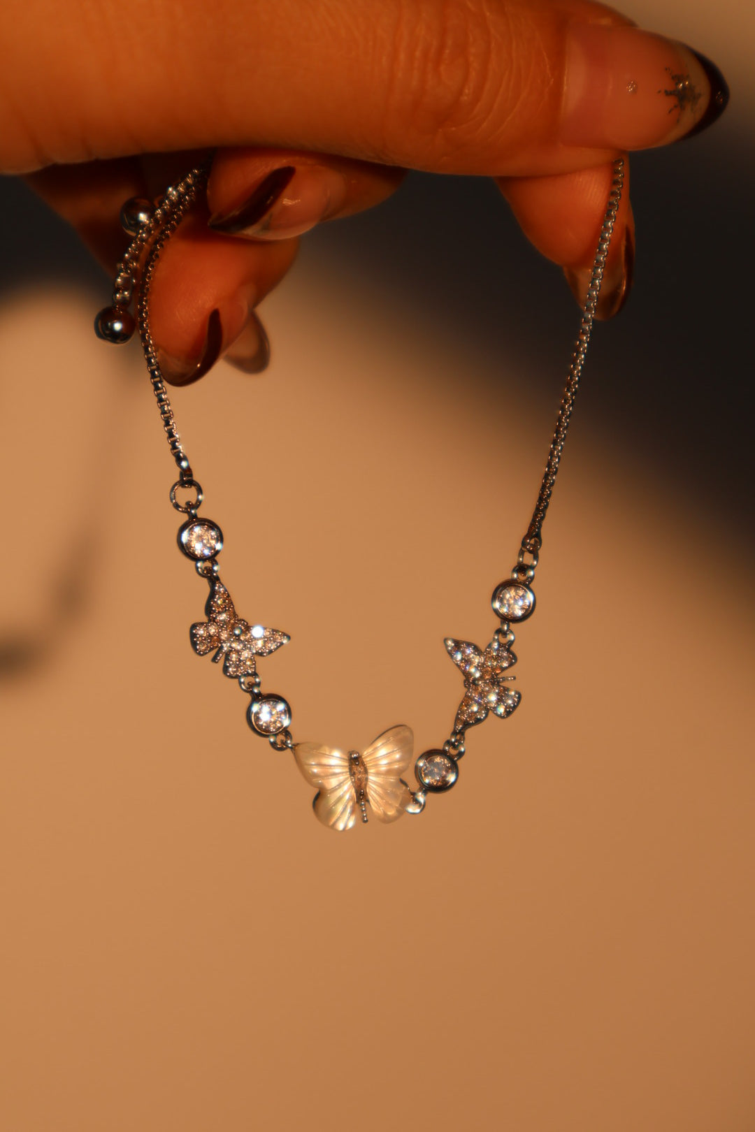 Unisex Bracelet Natural Shell Silver Plated with Zirconia Diamonds - 2