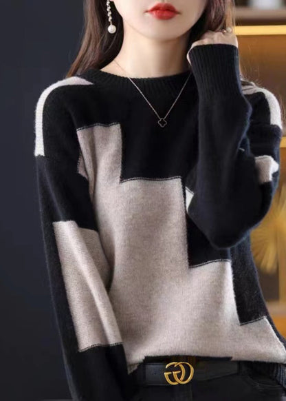 Women's Oversized Sweater Natural White Knit Blended Fabric - 4