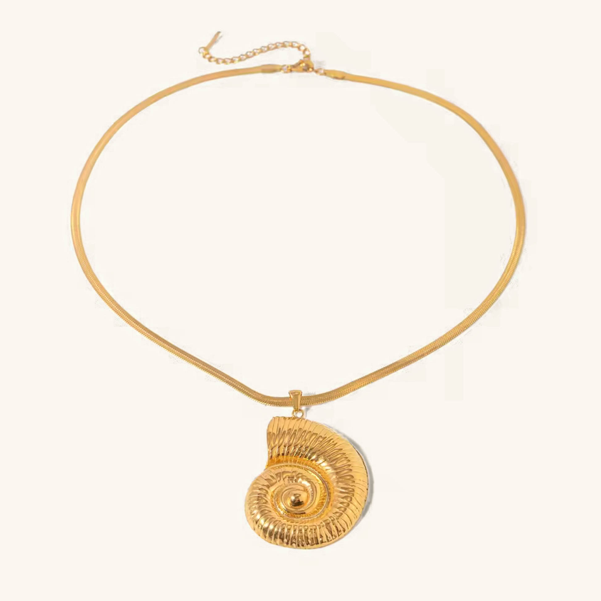 Nautilus Shell Pendant Gold Necklace on 18k Gold Chain – Waterproof, Hypoallergenic Jewelry for Women 0