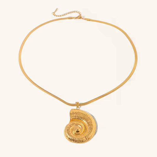 Nautilus Shell Pendant Gold Necklace on 18k Gold Chain – Waterproof, Hypoallergenic Jewelry for Women 0