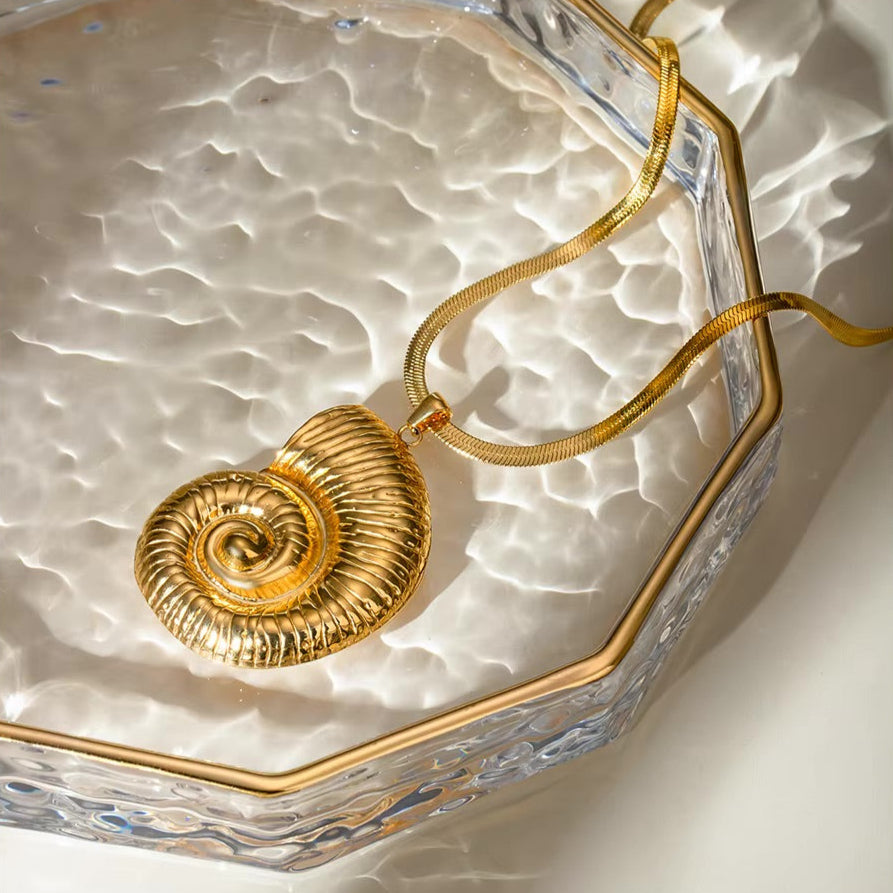 Nautilus Shell Pendant Gold Necklace on 18k Gold Chain – Waterproof, Hypoallergenic Jewelry for Women 3