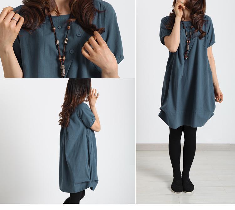 Navi Summer Dress | Cotton Linen, Oversized Fit - Image 2