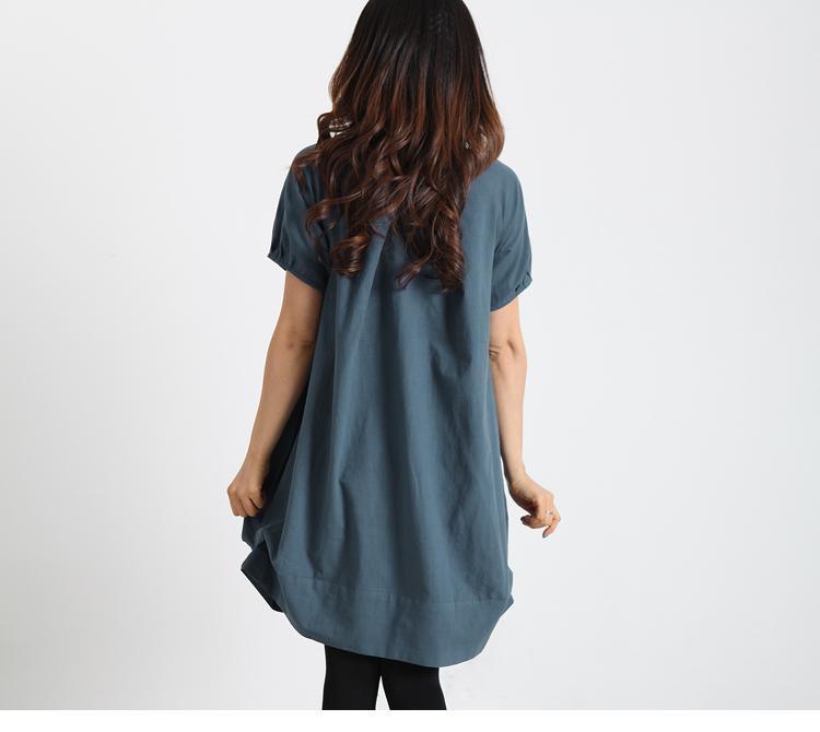 Navi Summer Dress | Cotton Linen, Oversized Fit - Image 3
