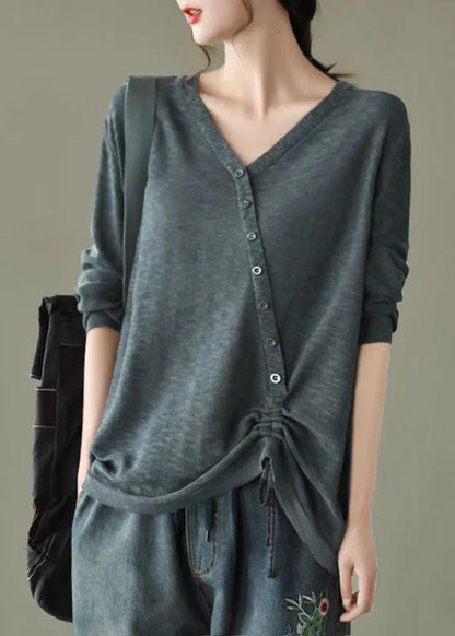 Women's Sweater Navy Knit Cotton - 3