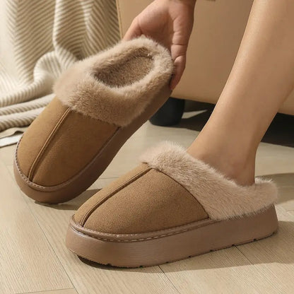 Women's Plush-Lined Slip-On Slippers in Black - additional view 8 | Hensley London