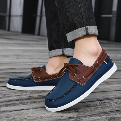 Men's Genuine Leather Lace-Up Boat Shoes – colour option | Hensley London