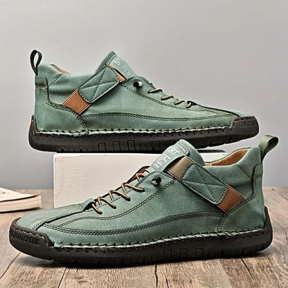Men's Lace-Up Textured-Sole Sneakers – product view | Hensley London