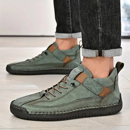 Men's Lace-Up Textured-Sole Sneakers – product view | Hensley London