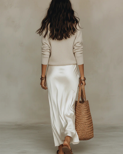 Women's Knit Sweater and Midi Dress Two-Piece Set - additional product view | Hensley London