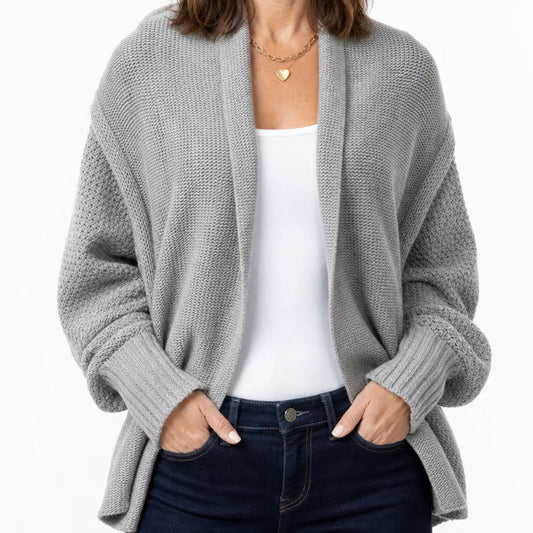 Women's Draped Open-Front Cardigan – product view 1 | Hensley London
