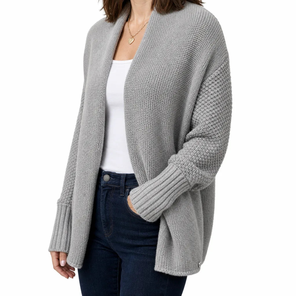 Women's Draped Open-Front Cardigan – product view 2 | Hensley London