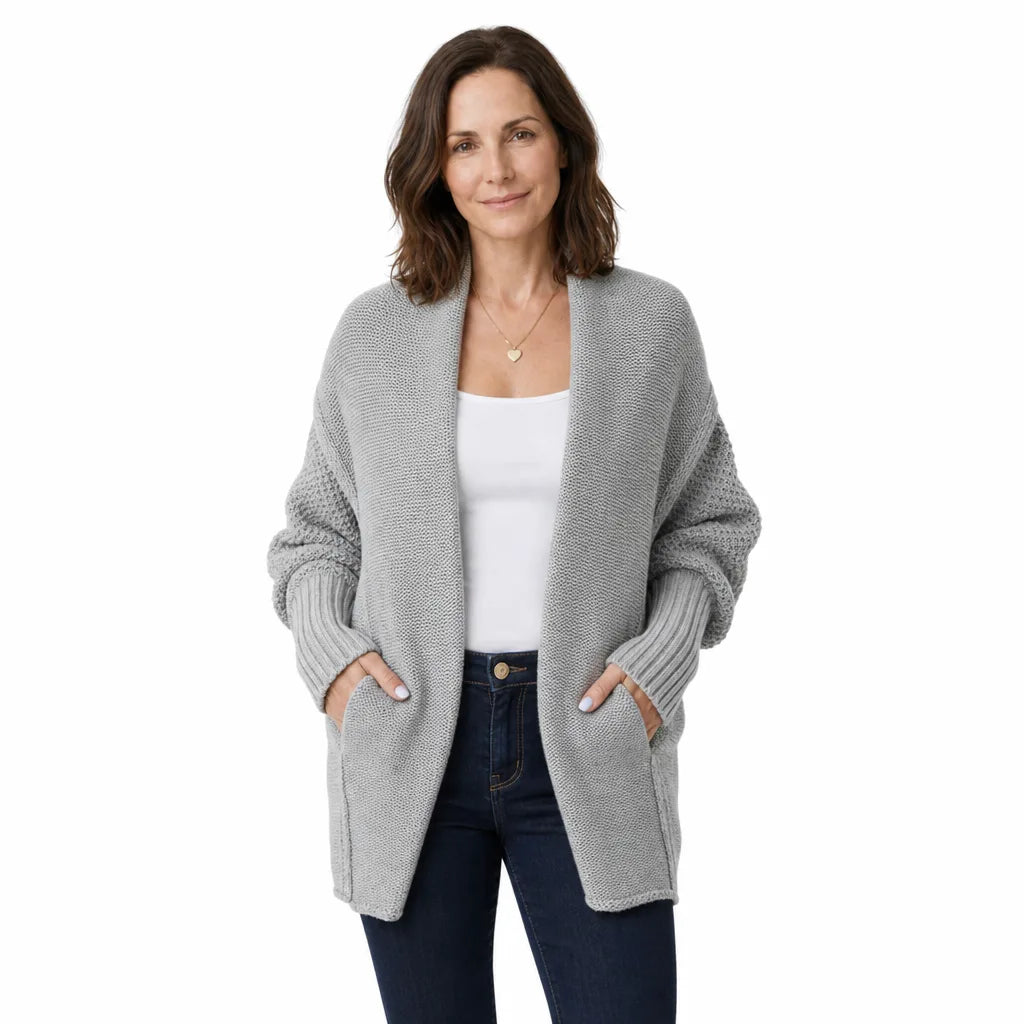 Women's Draped Open-Front Cardigan – product view 3 | Hensley London