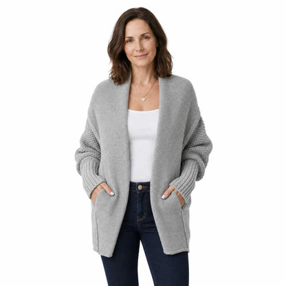 Women's Draped Open-Front Cardigan – product view 3 | Hensley London