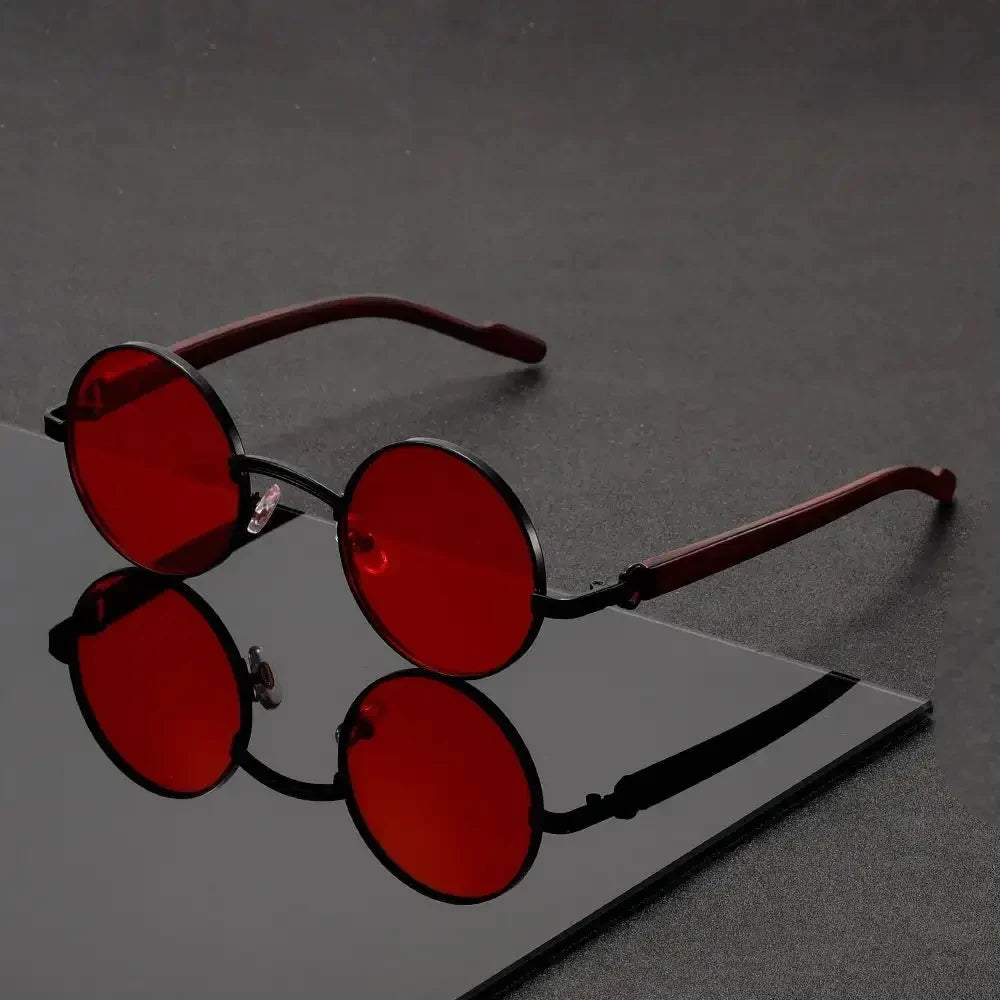 Round Metal-Frame Sunglasses – product view | Hensley London
