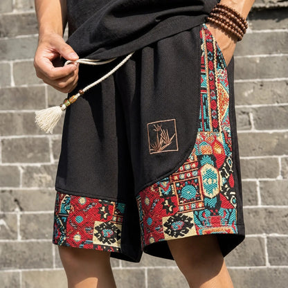 Men's Tapestry Print Shorts - side view | Hensley London