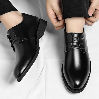 Men's Leather Plain-Toe Lace-Up Dress Shoes in Black - additional view 10 | Hensley London