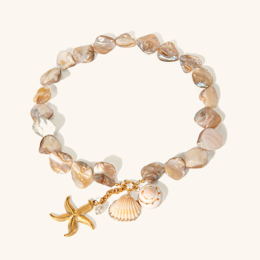 Ocean-Inspired Necklace with Gold Charms – Waterproof and Hypoallergenic Seafarer Design 0