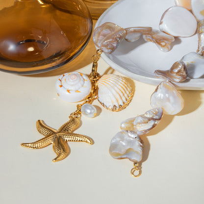 Ocean-Inspired Necklace with Gold Charms – Waterproof and Hypoallergenic Seafarer Design 3