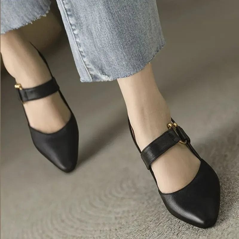 Women's Faux Leather Slingback Heels - side view | Hensley London