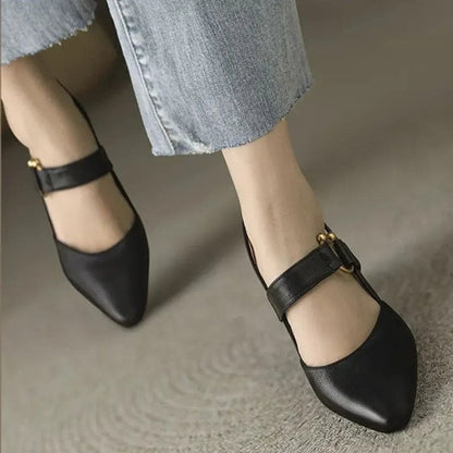 Women's Faux Leather Slingback Heels - side view | Hensley London