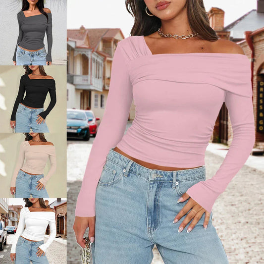 Off-Shoulder Ribbed Knit Women's Top – Stylish Going Out Top for Casual Outings 1