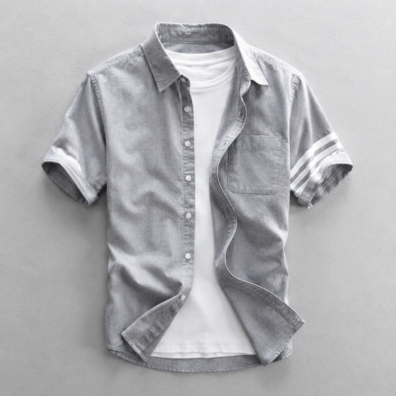Men's Premium Linen Button-Up Shirt – product view | Hensley London