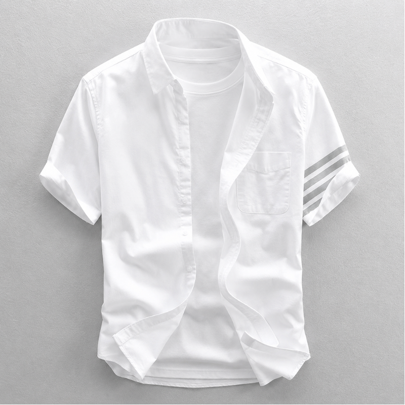 Men's Premium Linen Button-Up Shirt – product view | Hensley London
