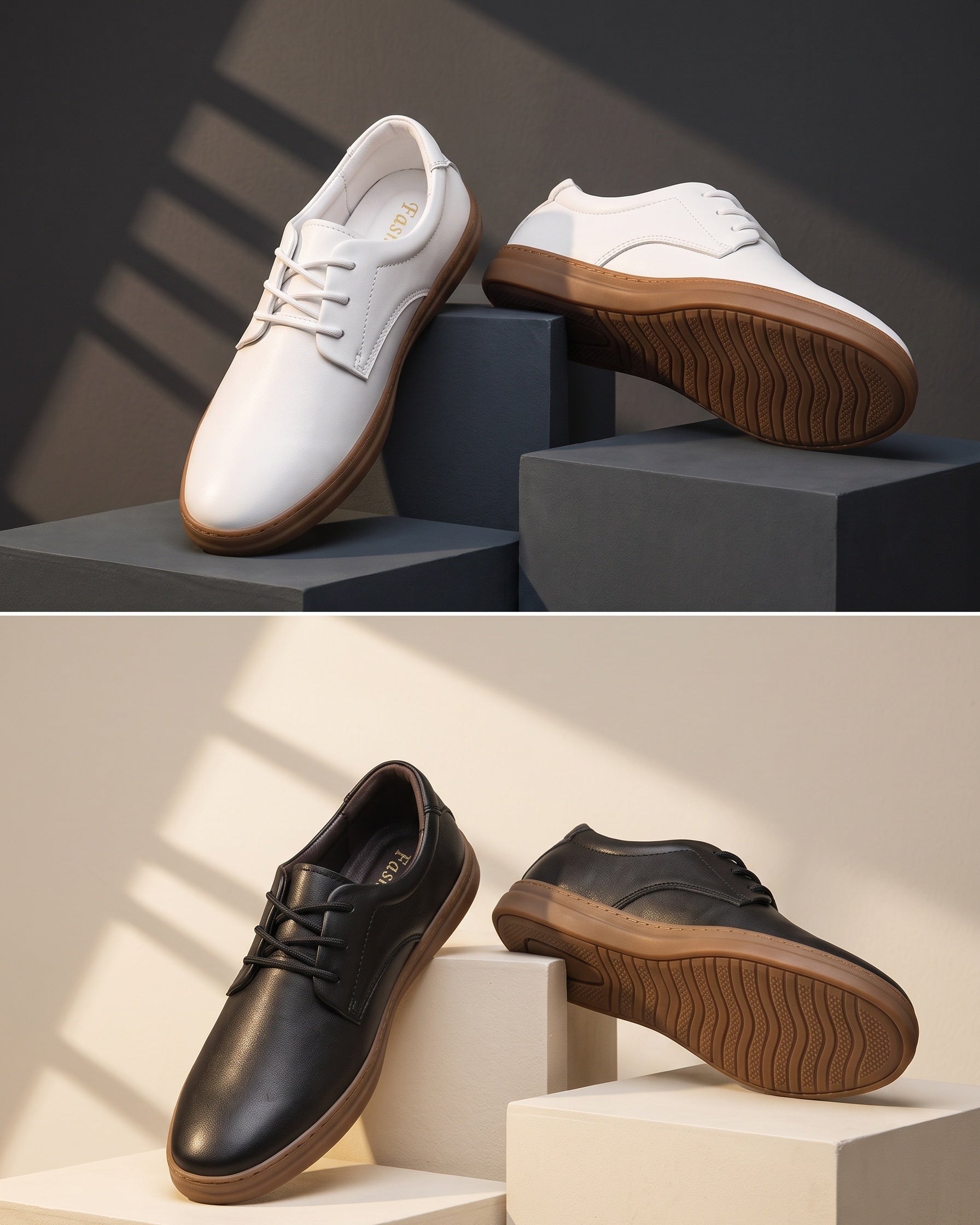 Men's Cowhide Leather Derby Shoes in Black – sole detail | Hensley London