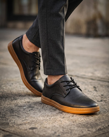 Men's Cowhide Leather Derby Shoes in White – side view | Hensley London