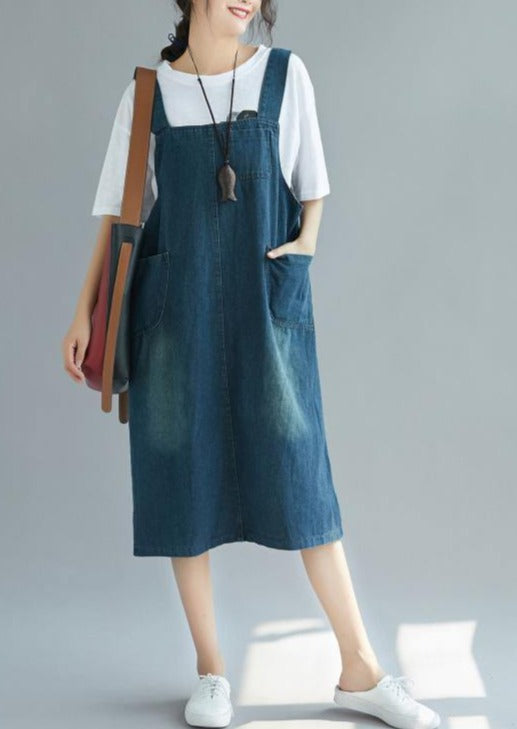 Breezy Denim Dress | Organic Cotton Spaghetti Strap Summer Dress for Women