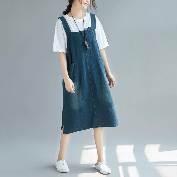 Breezy Denim Dress | Organic Cotton Spaghetti Strap Summer Dress for Women - Image 2