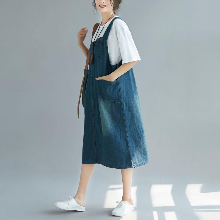 Breezy Denim Dress | Organic Cotton Spaghetti Strap Summer Dress for Women - Image 3