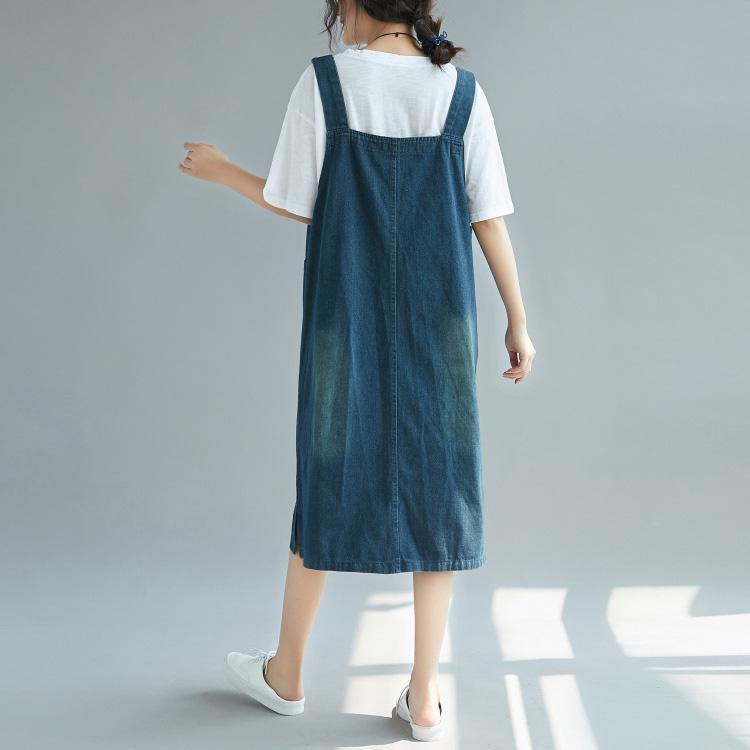 Breezy Denim Dress | Organic Cotton Spaghetti Strap Summer Dress for Women - Image 4