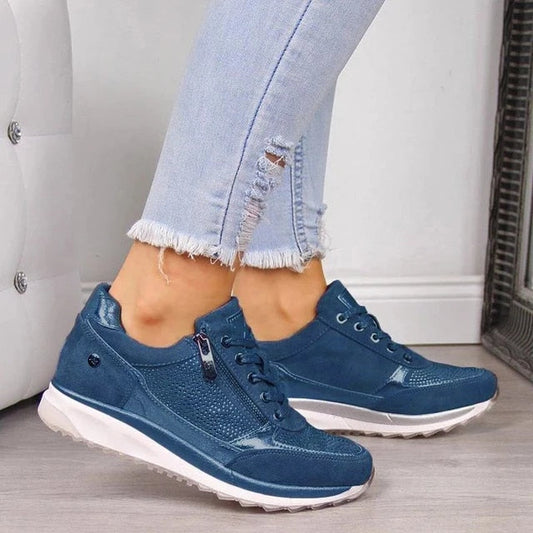 Orthopedic Walking Shoes for Women with Arch Support and Side Zip Closure – Comfortable Sneakers for Standing All Day 0
