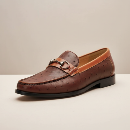 Men's Full Grain Cowhide Leather Slip-On Loafers in Brown – side view | Hensley London