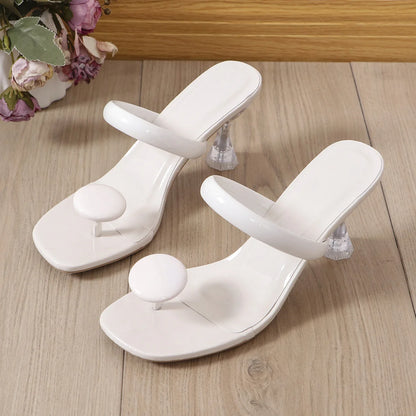 Women's Two-Strap Sculptural-Heel Mules – product view | Hensley London