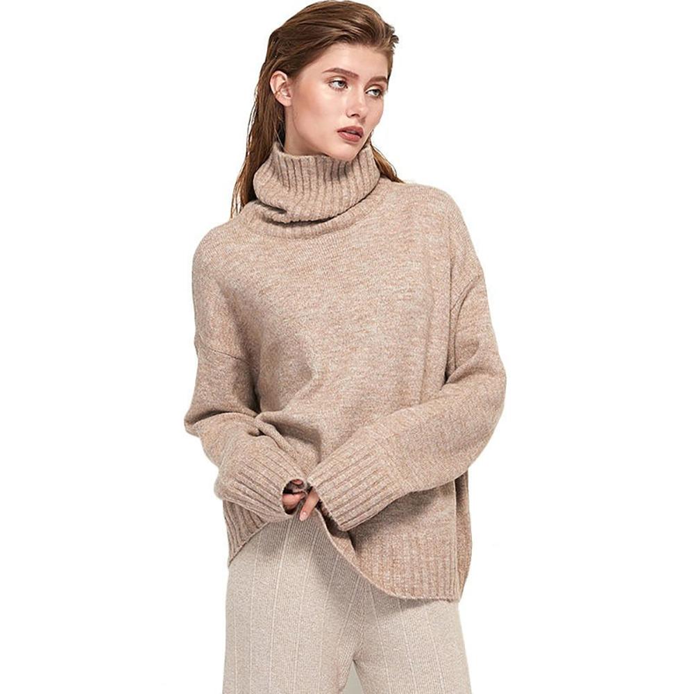 Oversize Winter Knitted Turtleneck Sweater 0