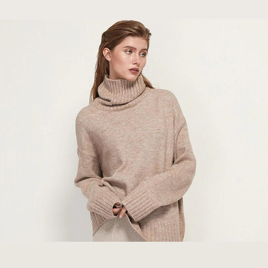 Oversize Winter Knitted Turtleneck Sweater 1