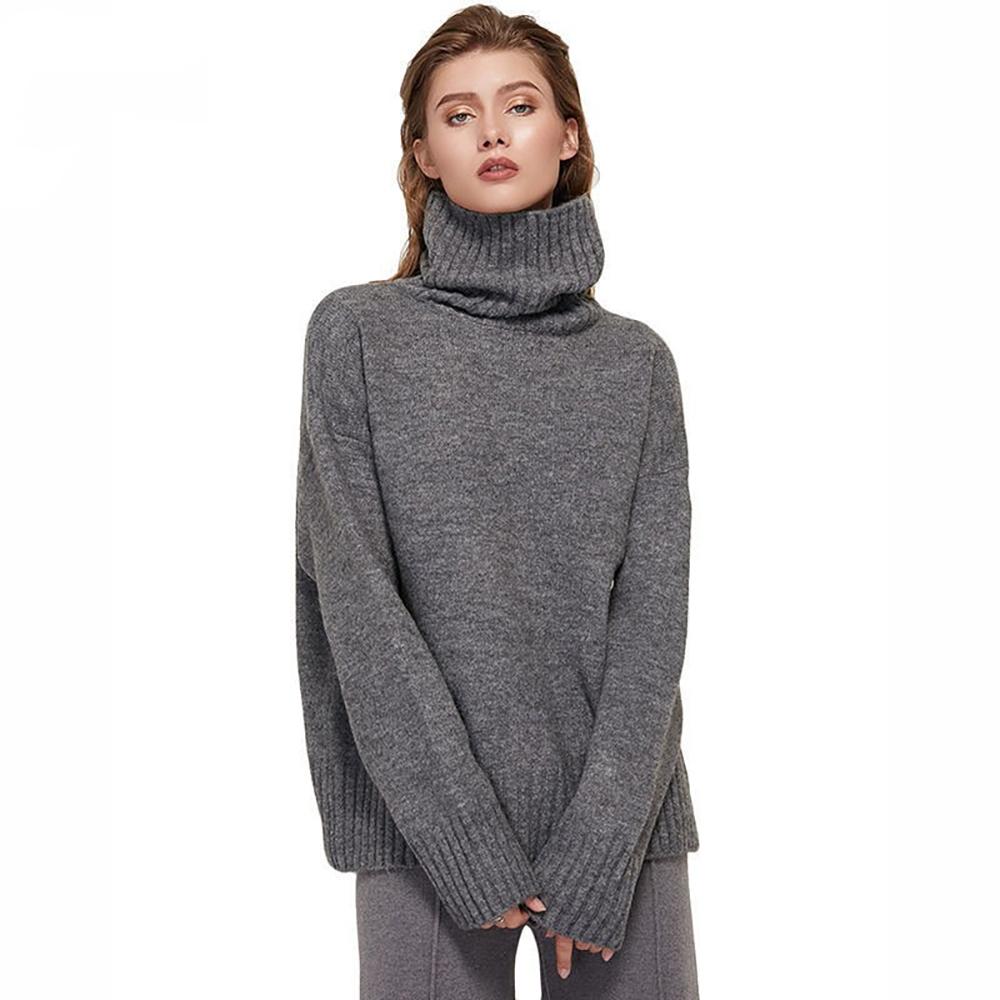 Oversize Winter Knitted Turtleneck Sweater 12