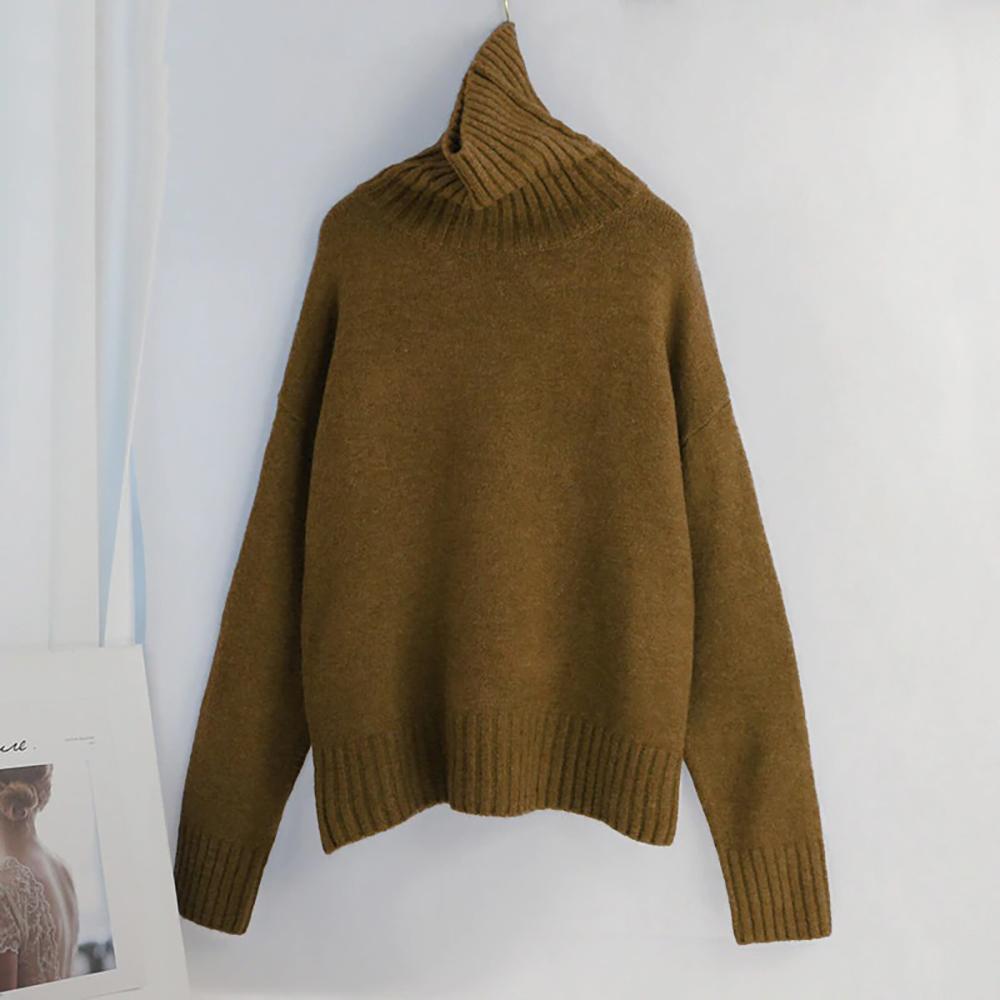 Oversize Winter Knitted Turtleneck Sweater 16