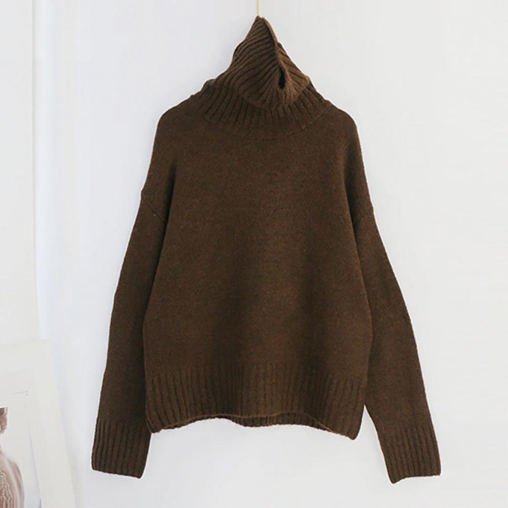 Oversize Winter Knitted Turtleneck Sweater 17