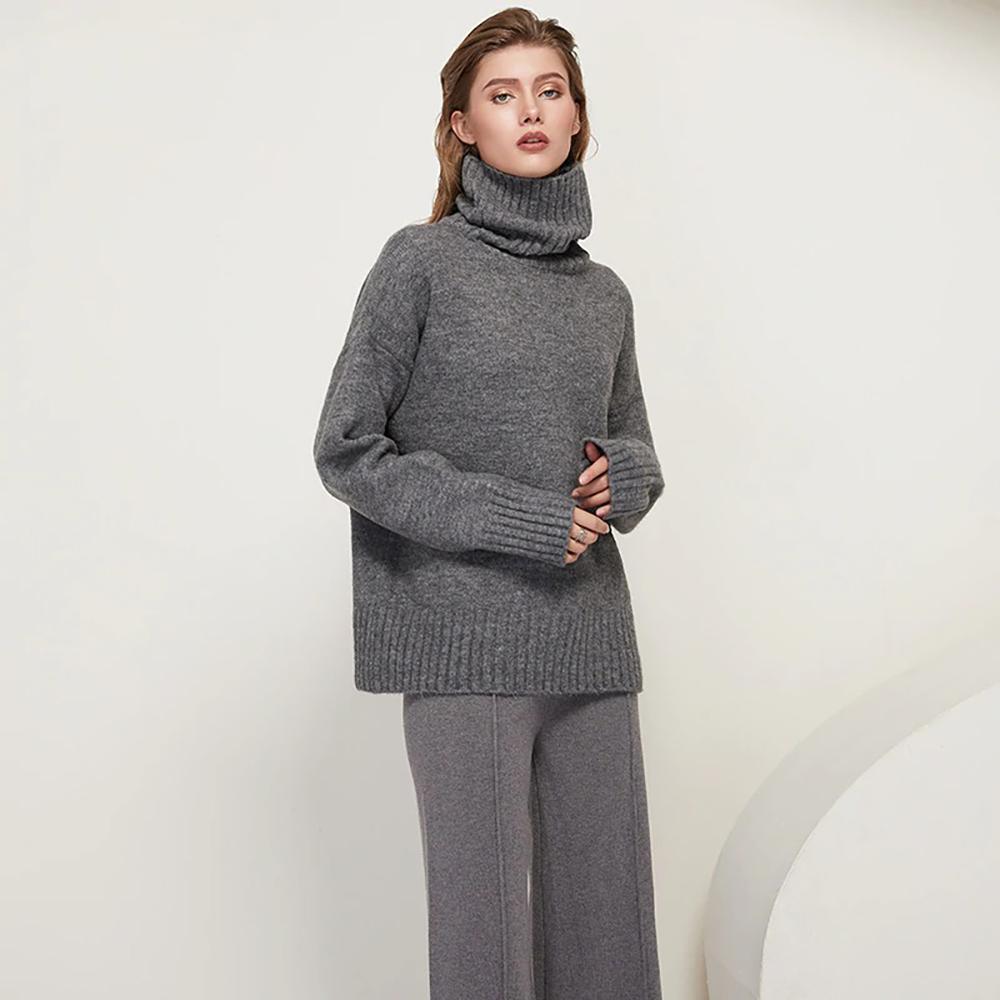 Oversize Winter Knitted Turtleneck Sweater 5