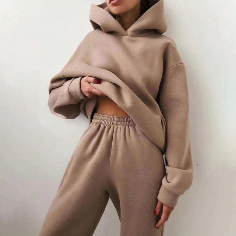 Oversized Hooded Tracksuit Sweater and Jogger Pants Sportswear Set 0
