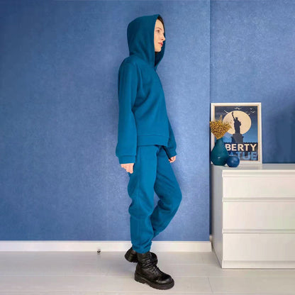 Oversized Hooded Tracksuit Sweater and Jogger Pants Sportswear Set 5