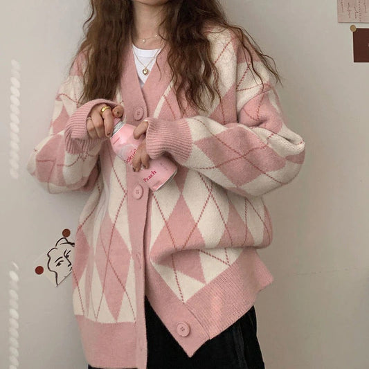 Oversized Knitted Winter Fashion Long Sleeve Cardigan Sweaters 1