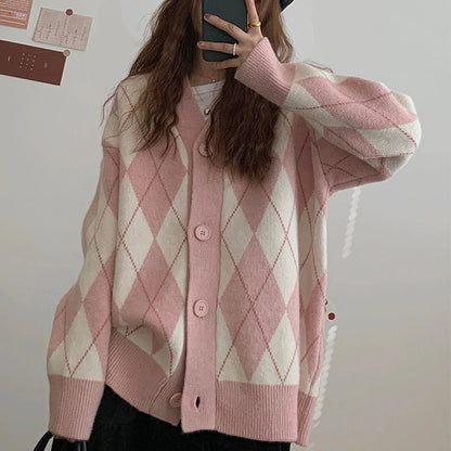 Oversized Knitted Winter Fashion Long Sleeve Cardigan Sweaters 4