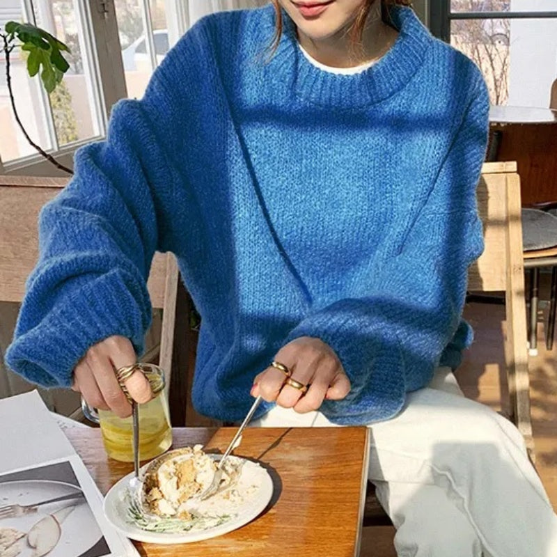 Oversized Long Sleeve Knitted Pullover Sweaters 7